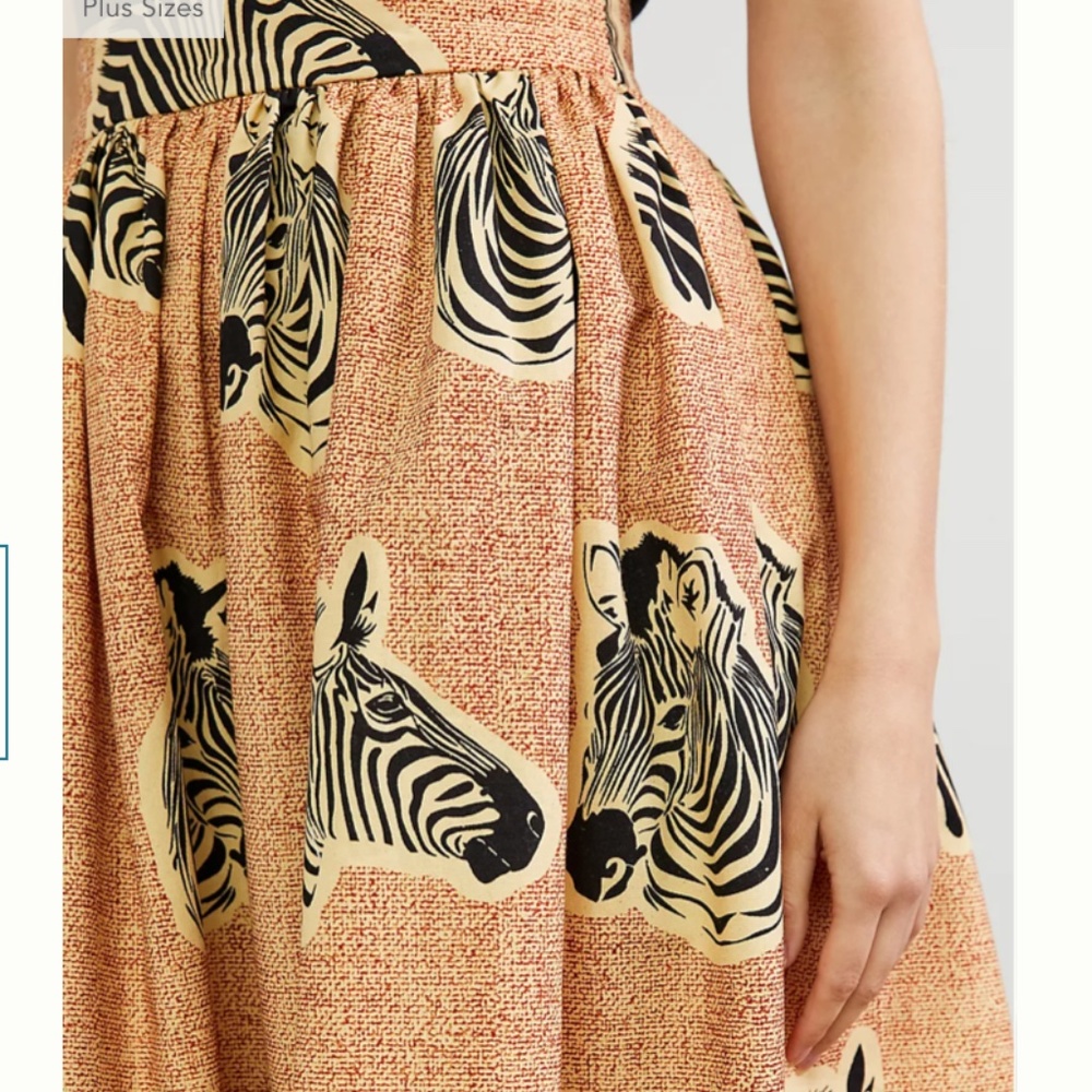 SIKA A-Line Zebra Animal Boho Peasant Hipster Hippie Art Deco Farm Midi Skirt - Picture 6 of 7